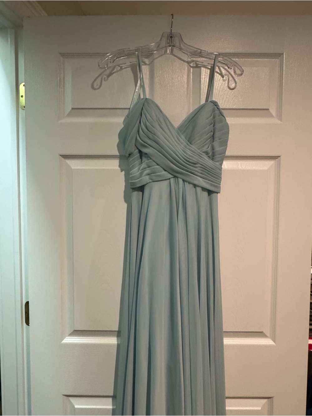 Allure Bridals Pale Blue Chiffon A-Line Evening Gown